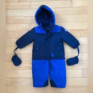 Ralph Lauren Blue Winter Toddler One Piece Snowsuit